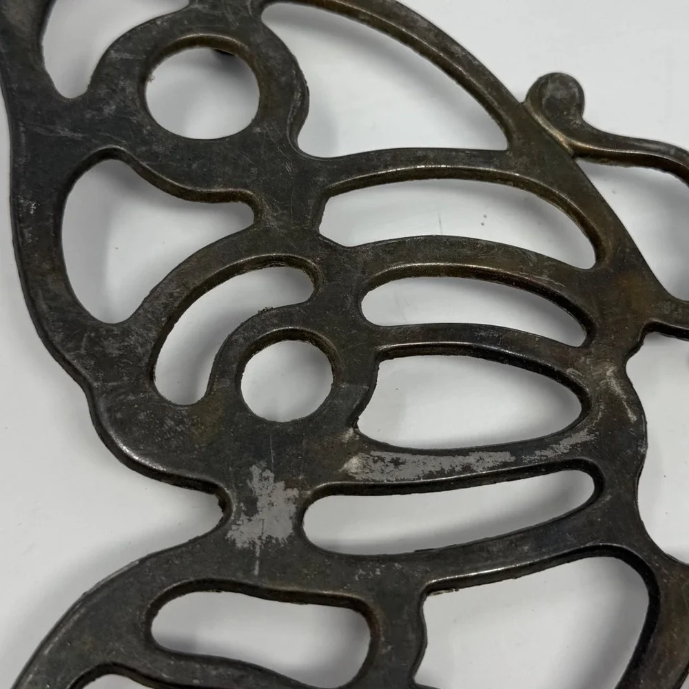 Leonard Silverplate‎ Butterfly Trivet Vintage Ornate Metal Wall Decor Hot Pad